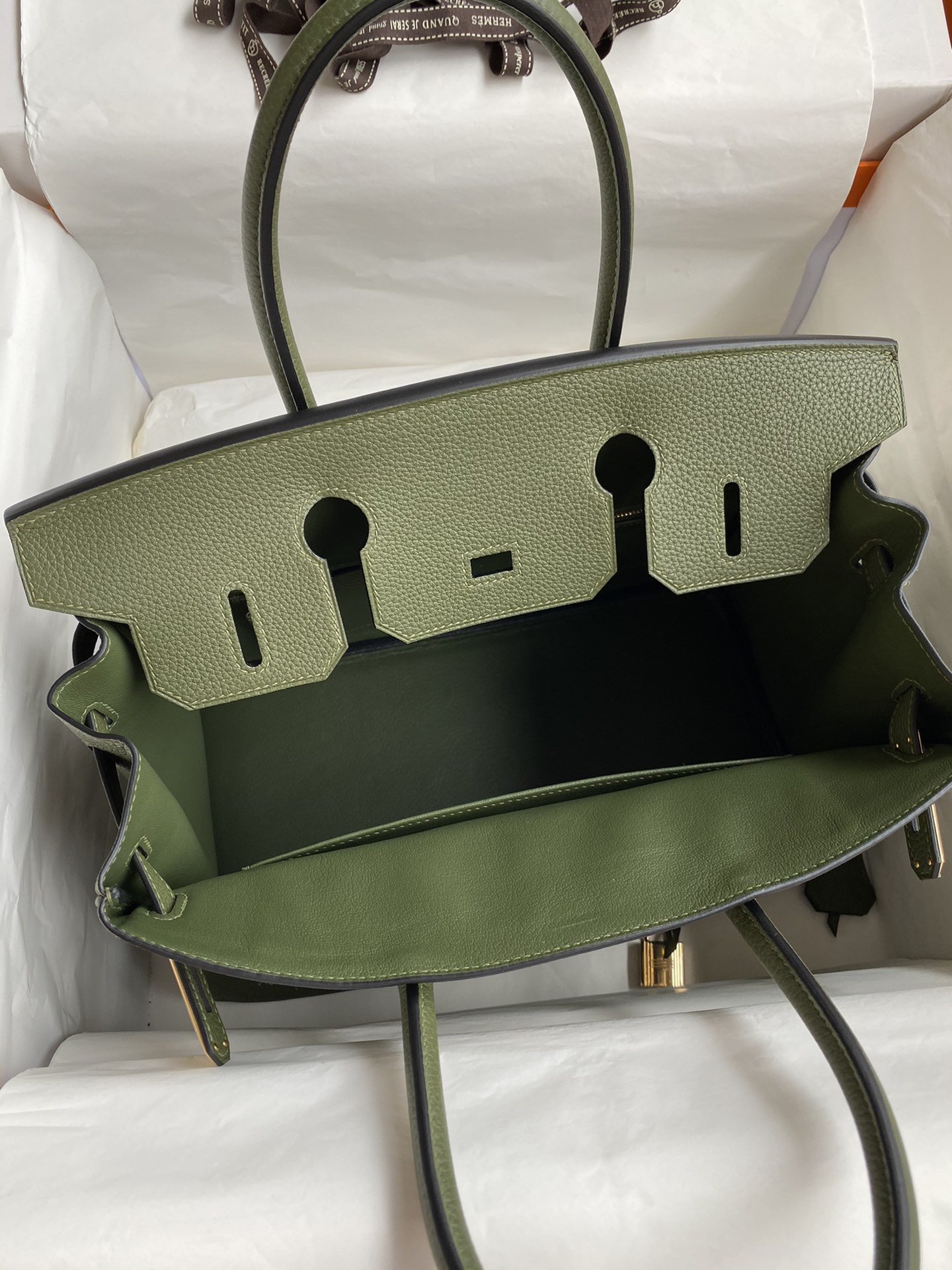 Hermes Birkin 30CM Togo Leather Handbag Forest Green